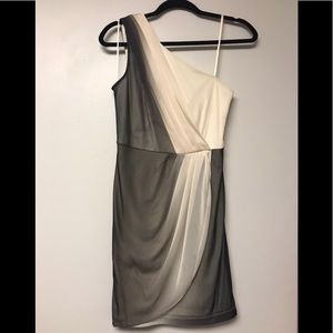 Max & Cleo Gray and Cream Cocktail Dress